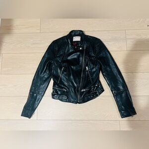 Free people we the free heartbreaker vegan leather jacket black size small